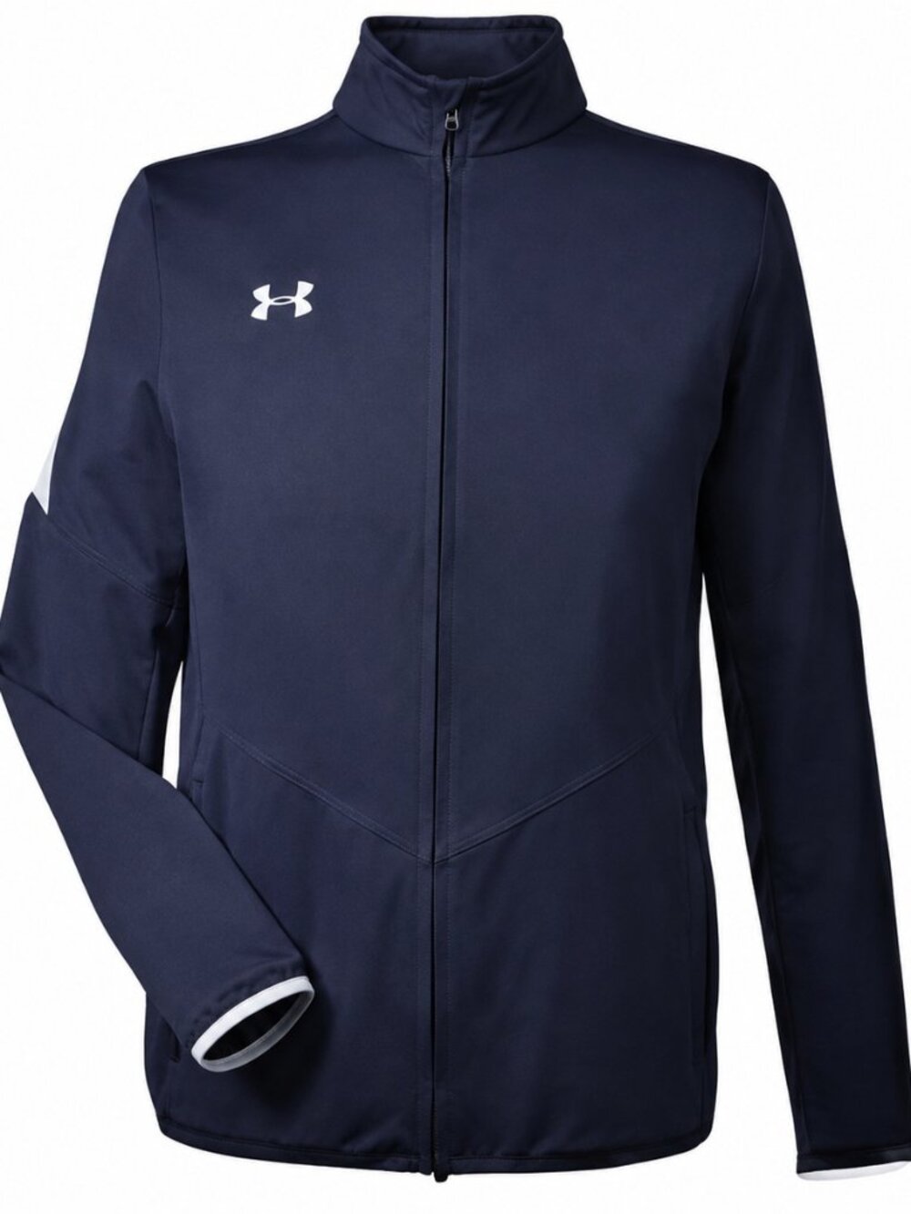 Under Armour Midnight Navy Jacket with White Sleeve Panels - Full Zip